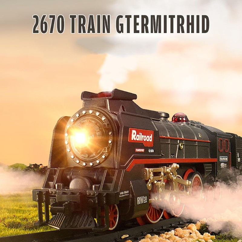 Electric Train Toy with Smokes,Lights and Sound,Train Set for Under