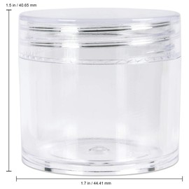 Beauticom 30g/30ml (1 fl. oz.) Double Wall Clear Plastic Leak Proof Jars with Flat Top Lids for Creams, Lotions, Make Up, Powders, Glitters, and more... (Color: Clear, Pieces: 24)