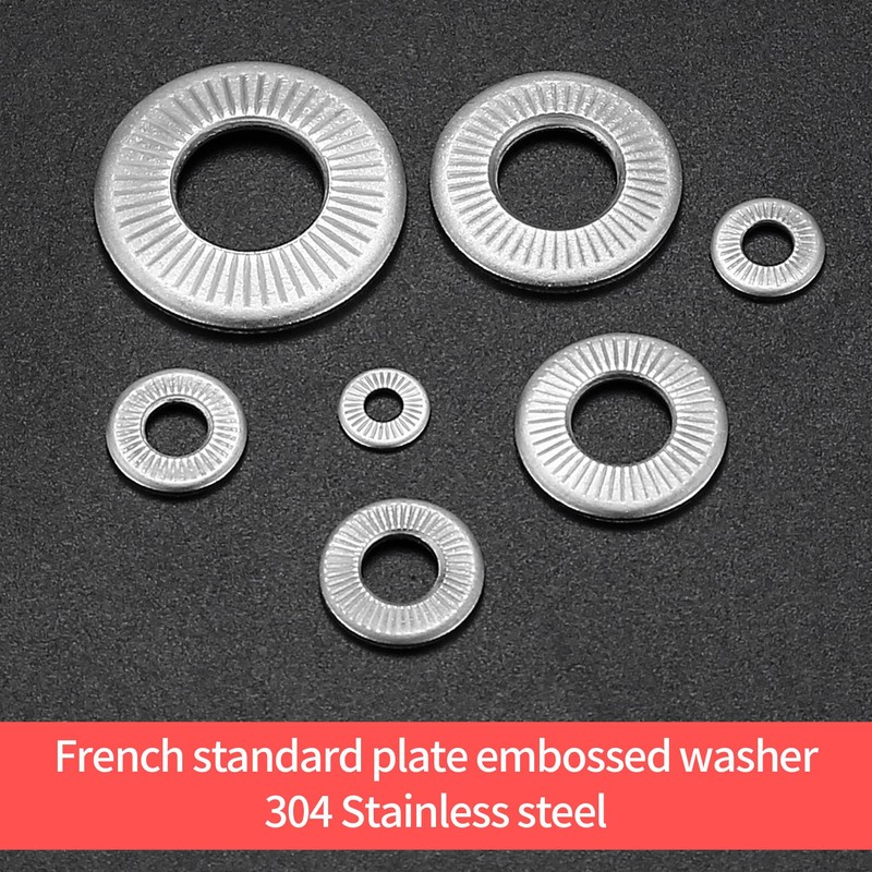 128 Pcs Knurled Conical Spring Washers, Stainless Steel Serrated Conical