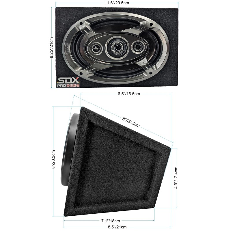 SDX Audio 6x9" 4-way Car Speaker System Hatchback Box (a