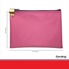 Cardinal bag supplies Medication Zipper Hood Security Bag with Included Padlock and Keys (Pink)