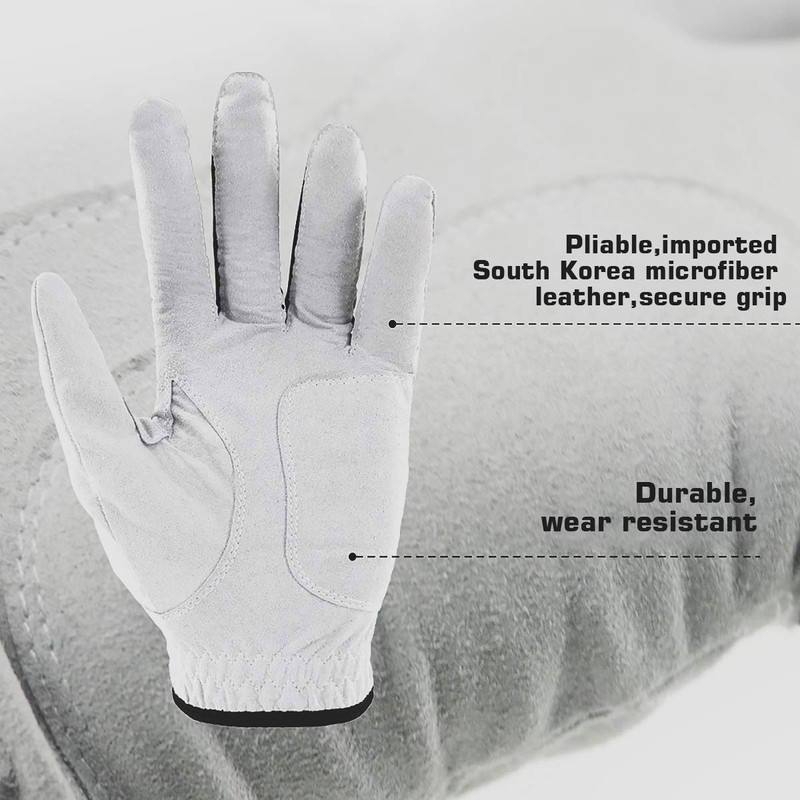 Craftsman Golf 3-Pack Golf Gloves White … (M)