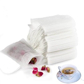 YFFSFDC Disposable Bags 100pcs Tea Bags Drawstring Bags Non-woven Tea Bags for Tea Green Barley Coffee Filters for Loose Leaf Tea & Coffee (12cm x 14cm)