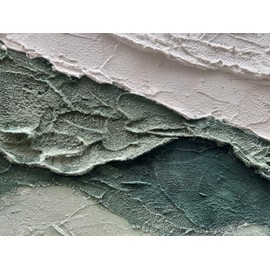 Limiyer Art Hand-painted white and green texture abstract oil painting 24x48-inch canvas painting for home and office wall decoration art