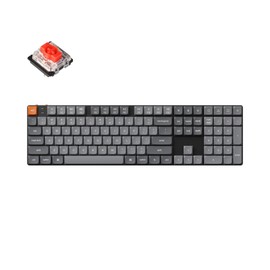 Keychron K5 Max Ultra-Slim Wireless Custom Mechanical Keyboard, QMK/VIA Programmable 3-Mode Bluetooth/2.4 GHz/Wired with White Backlight, Low Profile Gateron Red Switch, PBT Keycaps for Mac Win Linux