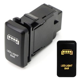 iJDMTOY Factory Style 4-Pole 12V Push Button Switch w/LED Light Bar Indicator Light Compatible with Jeep Truck 4x4 SUV ATV (39mm Standard Size)
