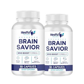 nutradash (2 Pack) Brain Savior Capsules - Brain Savior Mind Boost Formula - Brain Savior by Mindful Wellness (120 Capsules - 2 Month Supply)
