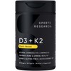 Sports Research® Vitamin D3 + K2 with Coconut MCT Oil