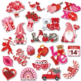 JULMELON Valentine's Day Decorations Magnets, 22pcs Valentines Day Decor Car Magnetic Stickers for Valentine's Day Wedding Party Cruise Door Refrigerator Decorations Accessories (Classic Style)