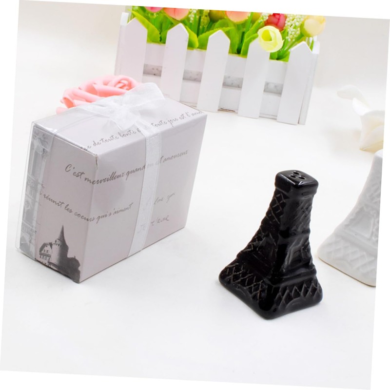 Mikinona Ceramic Seasoning Bottles Eiffel Tower 2-Piece Salt Pepper Unique