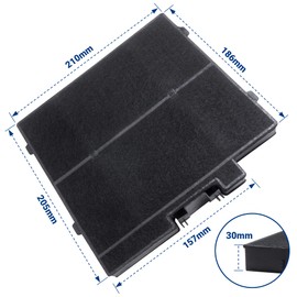 VIOKS Charcoal Filter for Cooker Hood 232 x 226 x 30 mm Replacement for Siеmens Bosch Constructa Nеff 11022296 LZ10DXA00 DWZ0DX0A0 CZ51DXA0X0 Z51DXA0X0 Activated Carbon Filter Cooker Hood & Extractor