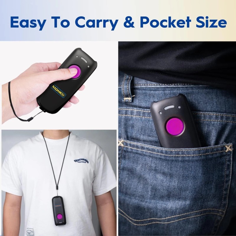 Nadamoo Wireless Barcode Scanner Compatible with Bluetooth Function, 2.4G Wireless