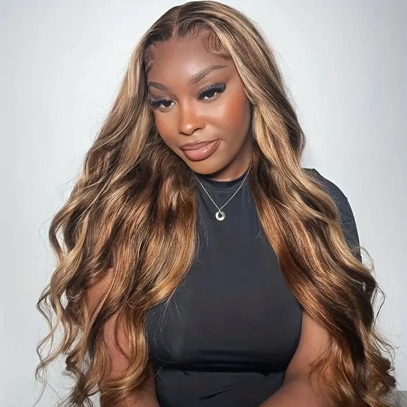 200 Density Highlight Ombre Lace Front Wig Human Hair 13x4