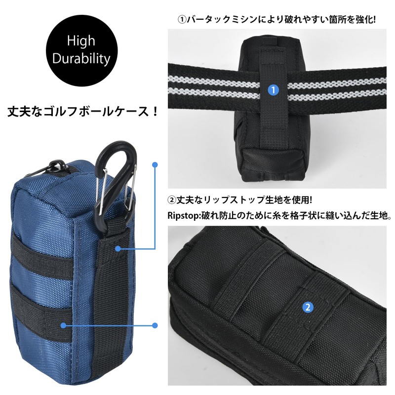 Gineman Golf Ball Case, Ball Pouch, Golf Ball Case, Carabiner