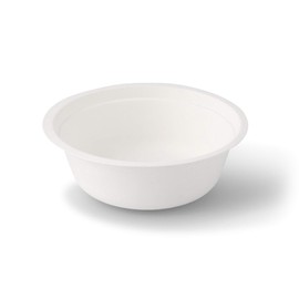 BIOZOYG Disposable Bowls, Pack of 100, 500 ml, Diameter 15 cm, White - Soup Plates Made of Sugar Cane Party Tableware Disposable Plates Soup Bowls - Bowl Pasta Plates, Deep Plates Stable