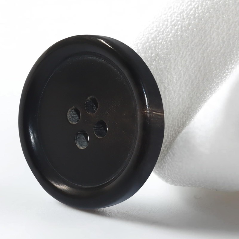Hitefu 10 Pcs 1" (25mm) Genuine Horn Buttons, 40L Resin