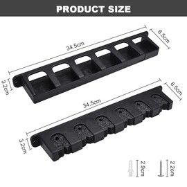 CODIRATO 2 Piece Billiard Wall Mount Billiard Cue Holder Cue Holder Set with Cotton Black Billiard Stick Holder 6 Pool Cue Stand Plastic Billiard Cue Accessories for Billiard Players