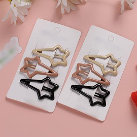 12 Pcs Metal Snap Hair Clips Star Shaped Hair Barrettes No Slip Hair Pins Hair Grips Snap Hair Styling Accessories for Women Girls