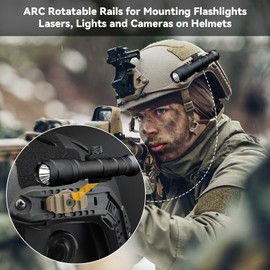 Qavctw ARC Rail Adapter Mount Kit 360 Deg Rotation Helmet Rail Accessories for 19mm Tactical Helmets