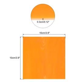 sourcing map Stained Glass Sheet Mosaic Tile 3.9 Inch x 3.9 Inch Orange Red Stained Glass Sheets for Crafts DIY, Art Project