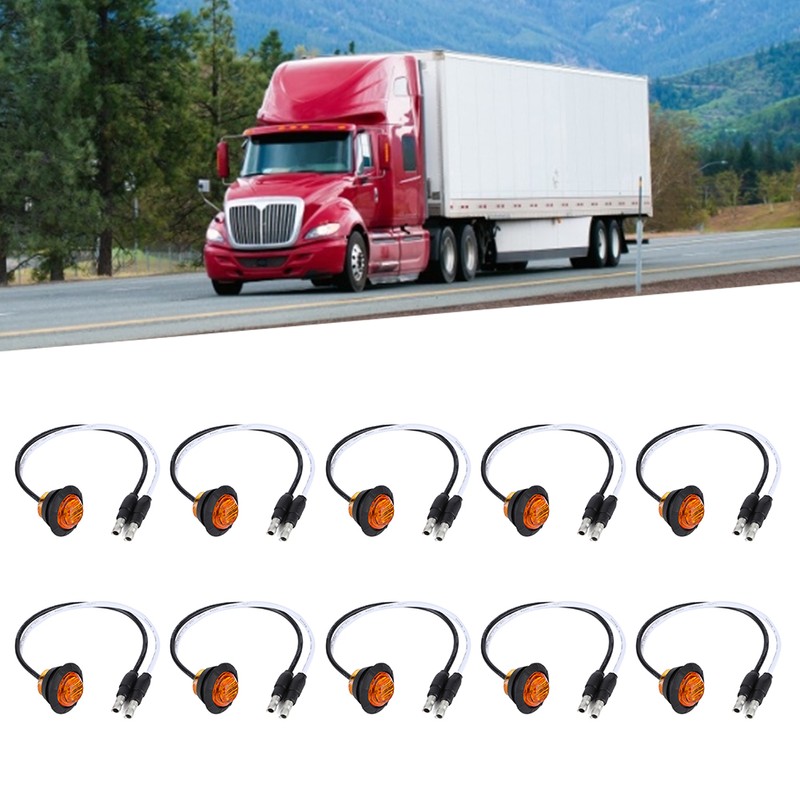10pcs 3/4in LED Side Marker Light Clearance Lamp with DC