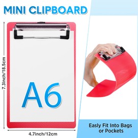Nuanchu 40 Pieces Mini Clipboard 4.7 x 7.3 Inch, Plastic Colorful Memo Size Pocket Clip Boards for Scoresheet Shopping Lists Offices Classroom Nursing