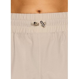 RBX Active Quick Drying Walking Shorts for Women Woven Hiking Short with Zipper Pocket, Bungee Drawstring Waistband Sand S