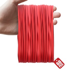 XRXYMQ Rubber Rings Pack of 60 Rubber Bands 180 x 3 mm Red Large Rubbers Durable and Tear-Resistant Household Rubber Reusable Rubber Ring for Household Rubber Crafts Office School Supplies