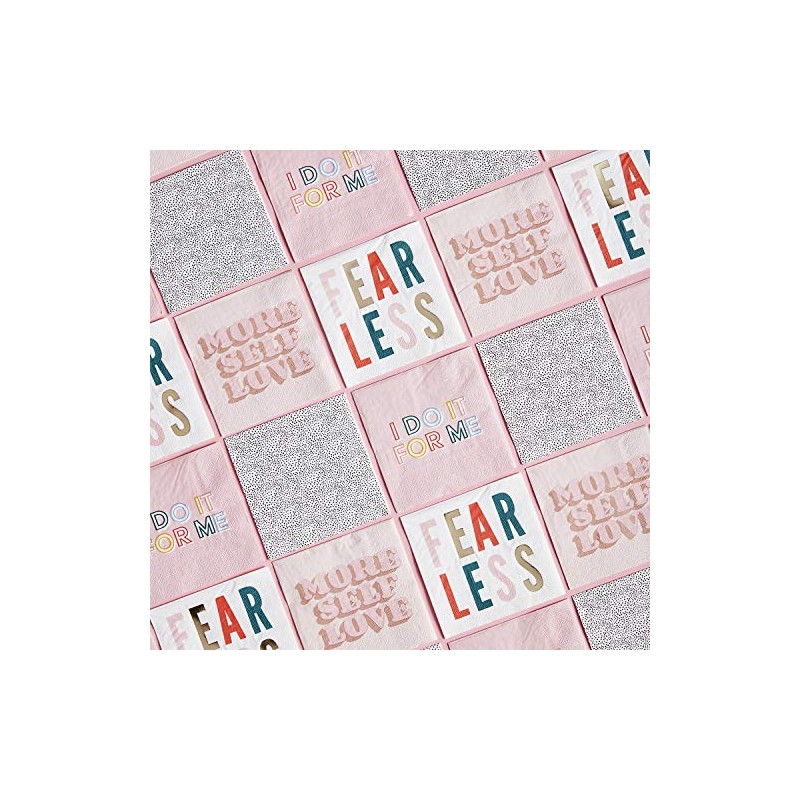 Slant Collections Cocktail/Beverage Paper Napkins, 20-Count, Self Love