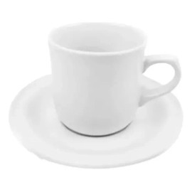 Vencort Juego 6 Tazas Y Plato Portataza Blanco Liso