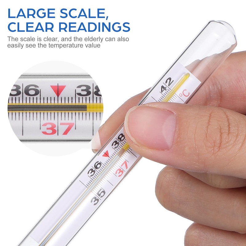 MAGICLULU 2Pc Glass Oral Temperature Adult Free Clinic Armpit Fast