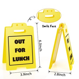 Out for Lunch Desk Sign - Office Lunch Break Indicator, Gone to Lunch Sign, Professional Workplace Lunchtime Notice