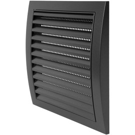 Repa Market Anthracite Ventilation Grill - Louvered Air Vent Covers for Walls, Ceiling Outside and Inside - 190 x 190 mm / 7.48" x 7.48" Inch - Bathroom and Shed Ventilation Cover with Mesh Screen