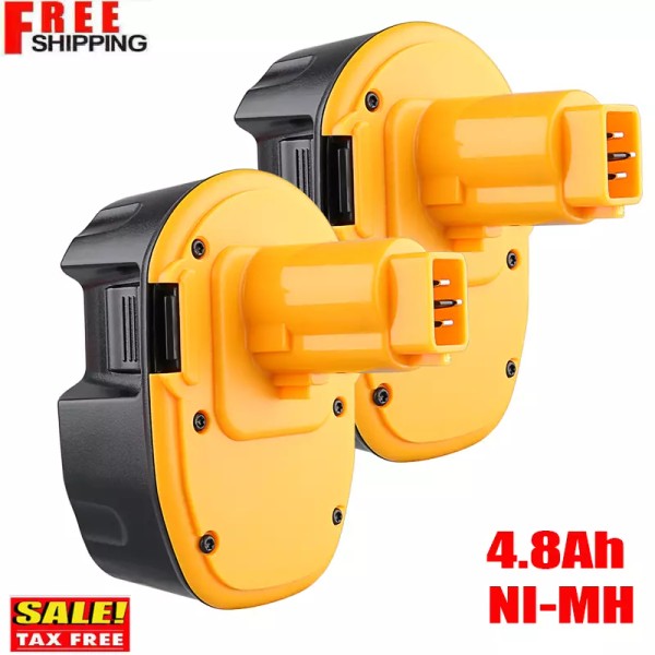 For DeWALT 2 Pack 4.8Ah 14.4V Replace For DEWALT DC9091