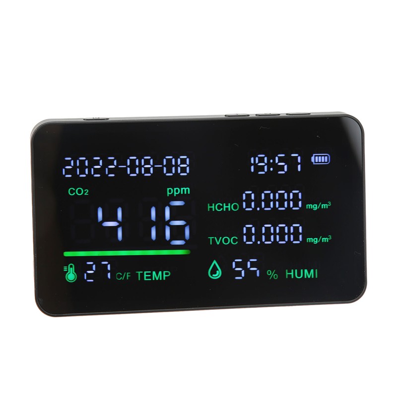CO2 Detector ABS and Electronic TVOC Sensor Components Digital Temperature