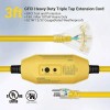 DEWENWILS 3FT Tri-Tap GFCI Extension Cord Heavy Duty 12/3 SJTW