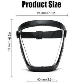 WHANIDU Face Shield, Tooltekt Anti-Dust & Fog-Free Face Shield,Anti-Fog Protective Full Face Shield (Black frame with transparent side)