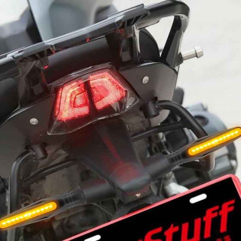 Kinstecks 4PCS Motorcycle Indicators Flowing Turn Signal Lights Motorbike Turning