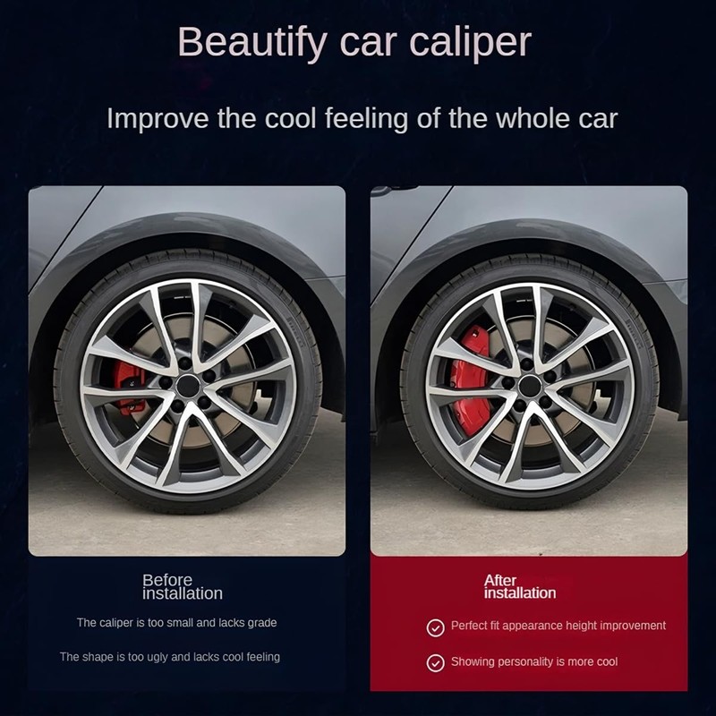 JNNJ Pack of 2 Car Brake Caliper Covers, 3D Style