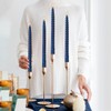6 Pack 10 Inch Navy-Blue Spiral Taper Candles for Hanukkah