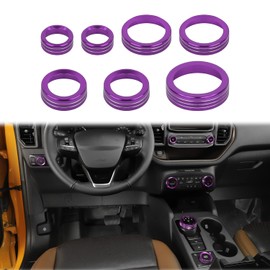 Air Conditioner Headlight Switch Knob 4WD Wheel Drive Trailer Gear Switch Knob Cover for 2021-2022 Ford Bronco Sport Accessories Aluminum Alloy 6PCS Purple