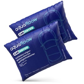 Aquafloow 2 x Car Dehumidifier, Reusable, 200 g, Dehumidifier Bag Against Condensation and Moisture, Dehumidifier Cushion for Fogged Car Windows, Perfect for Car, Motorhome