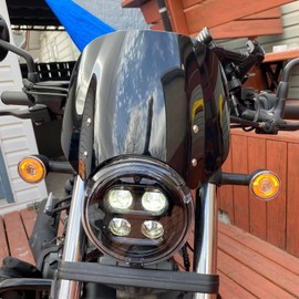 Lorababer Polycarbonate Windshield, Smoke, for Honda Rebel CMX 300, 2017-2024 & CMX 500, 2017-2024