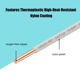 12AWG THHN Wire 200FT, Single Bare Copper Conductor with PVC and Nylon Insulation, 600V Rated, Heavy-Duty THHN Wire for Residential and Industrial Use (12 Gauge, 200 Feet)