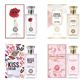 Hybrid & Company Women's 4 Pcs Kiss The Air Magic Flower Paris For Her Sean'S Classique Perfume Natural Spray Fresh Fragrance