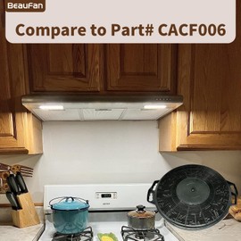 Beaufan 4 Pack CACF006 Charcoal Filters Replacement for CIARRA Range Hood Models CAS75918B, CAB75918B, CAS75918A, CAS75905, CAB75905, Comes in a Set with 4 Pack, Can be Replaced Twice