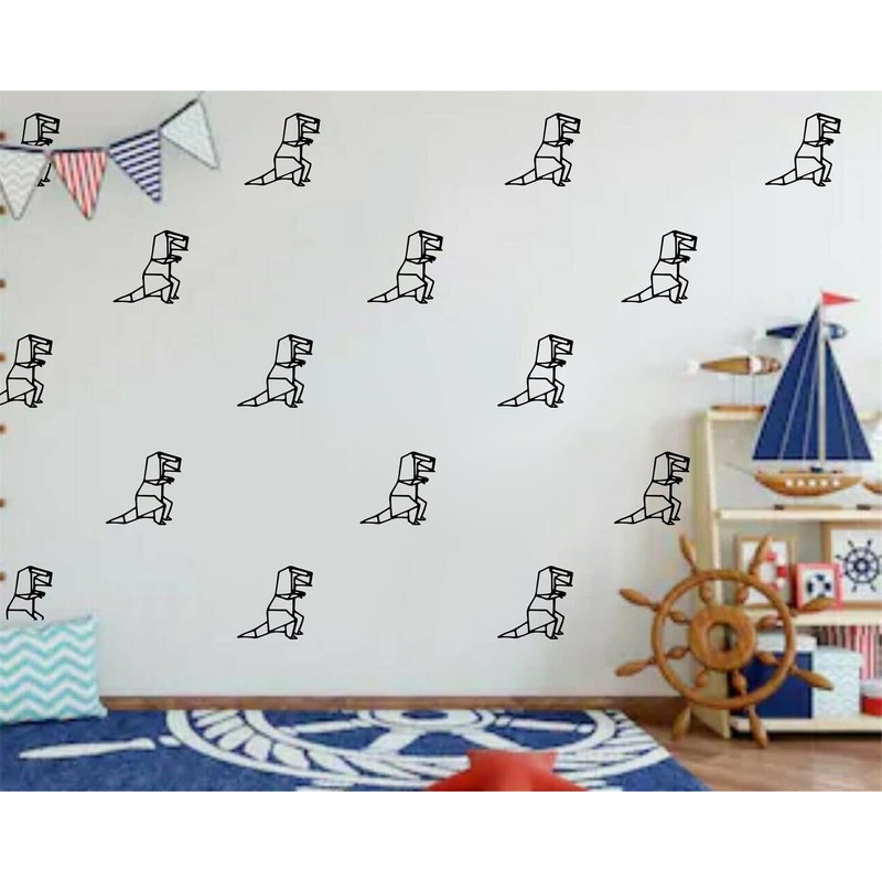 Geometric Dinosaur Wall Decor Stickers for Kids Room Baby Nursery