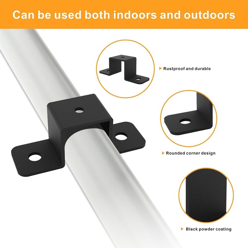 VANROUG 8 Pcs Square Pipe Clamp Square Tube Bracket U