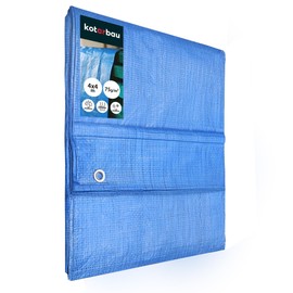 KOTARBAU KOTARBAU? Gewebeplane 4x4 m Blau 75g/m2 Abdeckplane Verst?rkten ?sen Schutzplane Bauplane Wasserdicht Rei?fest Industrieplane Jede Wetterlage