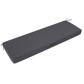 SHACOS Outdoor Bench Cushions 42 x 16 x 3.2 Inch Thick Bench Cushion, Waterproof Fade-Resistant Removable Cover with Ties Piping Edge, Bench Seat Cushions for Swing Patio Porch Furniture, Dark Gray